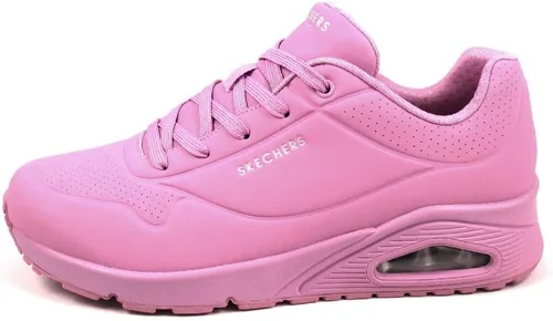 Vista 12 de Skechers Tenis UNO Stand on Air para mujer Tenis casuales, plantilla de espuma viscoelástica refrigerada por aire, amortiguación visible de Rojo