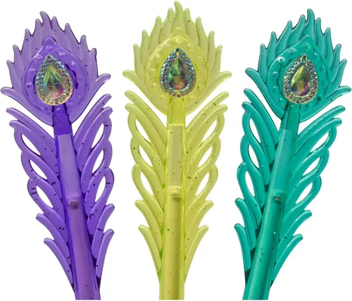 Vista 4 de 12 bolígrafos coloridos de plumas de pavo real, bolígrafos de gel de colores con puntas de cabeza de diamante, 24 repuestos, tinta brillante