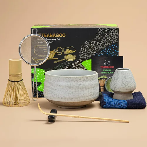 Vista 8 de TEANAGOO Juego de Batidor de Matcha, Juego de Matcha Verde de 7 Piezas, Kit de Ceremonia de Matcha, Juego de Té Matcha para Hacer Latte, Cuenco