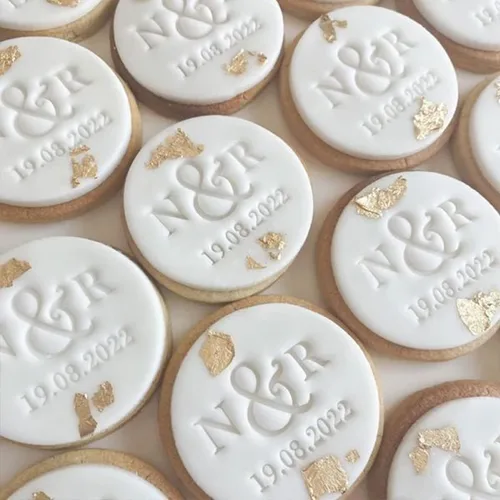 Vista 6 de Sello de galletas personalizado personalizado con nombre y fecha de pareja, sello de galletas impreso en 3D para fondant, glaseado, decoración