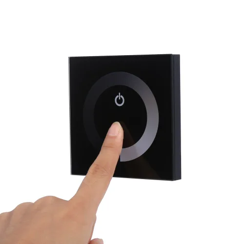 Vista 3 de Interruptor de atenuación LED, interruptor de luz táctil de montaje en pared, controlador de panel táctil de un solo color para tira de luz LED, CC
