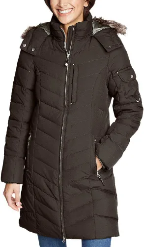 Vista 10 de Eddie Bauer Eddie Bauer Sun Valley - Parka de plumón para mujer, color negro, talla 1X, Plus DK Azul marino