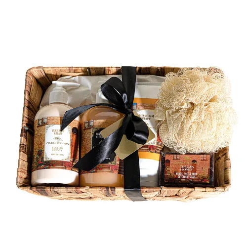 Vista 11 de Camille Beckman Cesta de regalo Essentials, Camille, terapia de manos de glicerina de 6 onzas, crema corporal sedosa de 13 onzas, gel limpiador