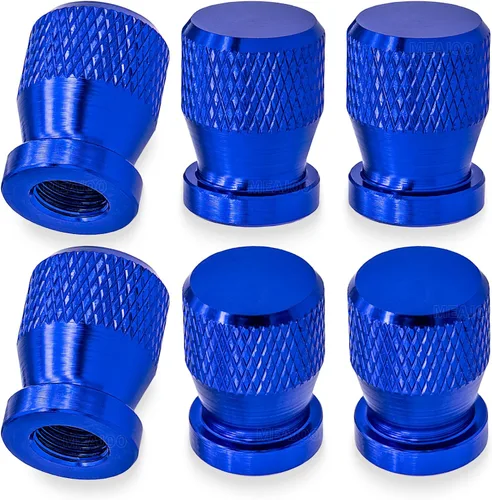 Vista 34 de 4 piezas de tapas de vástago de válvula de neumático de automóvil, tapas de válvula de aire de neumático a prueba de fugas de aleación de aluminio