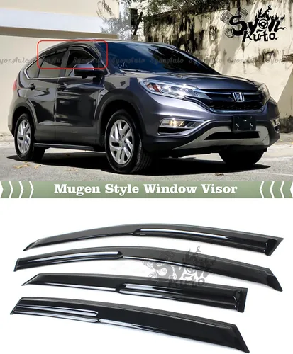 Vista 2 de Se adapta a Honda CRV CR-V JDM 2012-2016 estilo Mugen Visera de ventana deflector de protección de lluvia