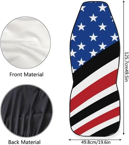 Vista 7 de Fundas de asiento de coche con estampado de bandera estadounidense, fundas cómodas para asientos de automóvil, duraderas, ajuste universal