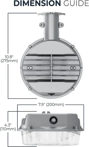 Vista 8 de HALO Luz de pared LED para exteriores del atardecer al amanecer – Luz de área, calle, garaje, estacionamiento, granero, luz de seguridad – 4000