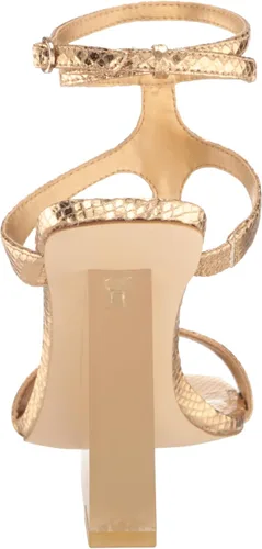 Vista 3 de GUESS Tacones de cuña Bacio metálicos con correa en T para mujer