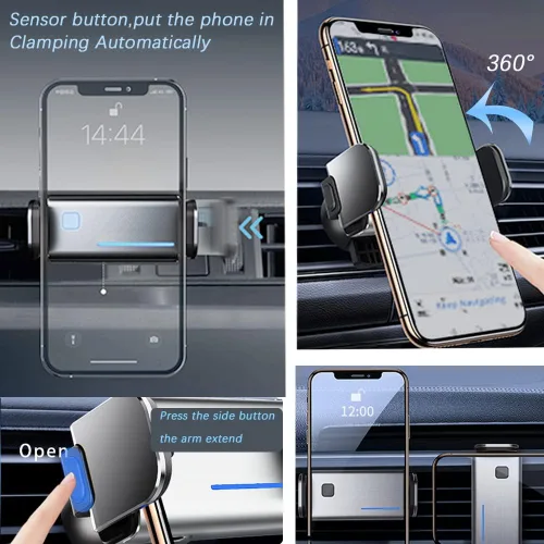 Vista 5 de Soporte de teléfono de automóvil para Toyota Corolla 2020-2023, aleación de aluminio, 360 ajustables, compatible con iPhone, HTC One, Samsung Galaxy