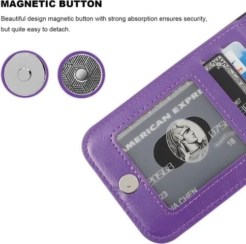 Vista 31 de KIHUWEY - Funda tipo cartera compatible con iPhone 15 con soporte para tarjetas de crédito, cierre magnético, soporte de cuero premium, cubierta