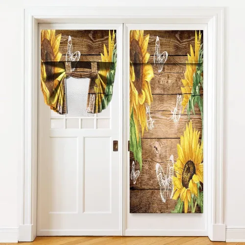 Vista 39 de Cortinas de puerta negras y rojas para ventanas de puerta, estampado de leopardo y cebra, cortinas de ventana para puerta de vidrio francesa