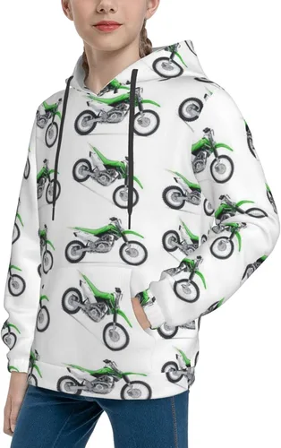 Vista 5 de NiYoung Sudadera atlética con capucha con capucha para niños y niñas, Patrón 1