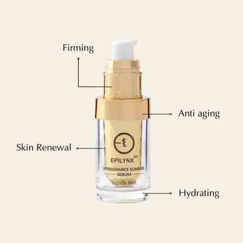 Vista 2 de EpiRadiance Sunrise Morning Face Serum vegano sin alérgenos para pieles sensibles, fórmula antienvejecimiento, reafirmante y brillante, niacinamida