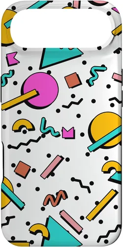Vista 27 de Vintage Geometría Forma Patrón Retro 80s 90's Nostalgia Case para iPhone 17