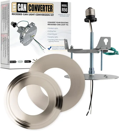 Vista 8 de The Can Converter R56 - Kit de conversión de luz empotrada para lata con medallón de techo plano y biselado de 7 pulgadas, mejoras para el hogar