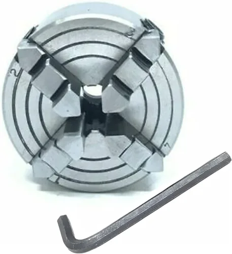 Vista 3 de Portabrocas de torno independiente de 4 mordazas, centro giratorio de 2-3/4 pulgadas 2.756 in roscado M14 x 1 Mini máquinas de torno perfecto