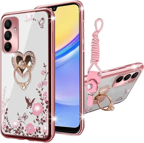 Vista 11 de Funda para Samsung Galaxy A15 0.18 oz, Gabb Phone 4 Pro para mujeres y niñas, con purpurina de cristal suave TPU transparente de lujo, bonita funda