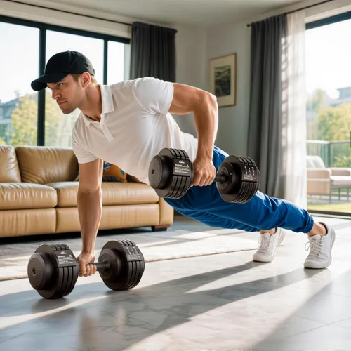 Vista 2 de FLYBIRD DB2 Adjustable Dumbbell Set, 55LB/110LB Option, 5-in-1 Quick Adjustable Weights with Storage Box and Non-Slip Handle, Weight Set for Home
