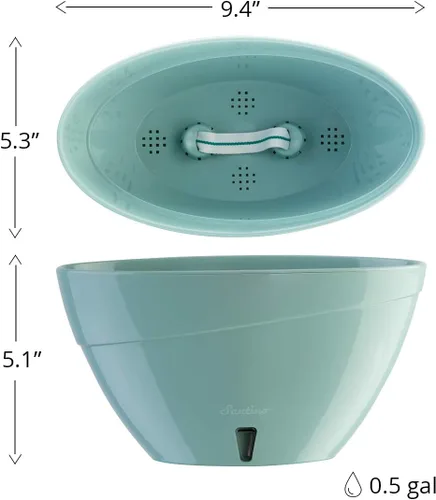 Vista 6 de DECOPOTS Maceta de forma ovalada para plantas, maceta de jade con riego automático, maceta de interior, macetas de plástico con drenaje para todas