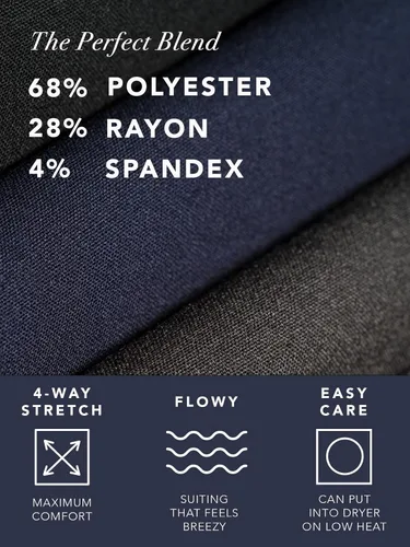 Vista 5 de Rekucci Pantalón elástico inteligente de pierna ancha para escritorio para cenar para mujer