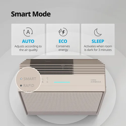 Vista 7 de COWAY Airmega 250 - Purificadores de aire para habitaciones grandes del hogar, hasta 1860 pies cuadrados, prefiltro lavable y filtro HEPA para humo