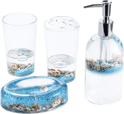Vista 4 de Locco Decor Acrílico líquido 3D movimiento flotante baño cocina tocador accesorio jabón loción dispensador océano dibujos animados animal tema pato