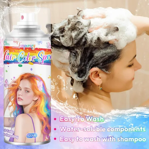 Vista 6 de Spray de color gris para el cabello – Tinte temporal para mujeres, niños