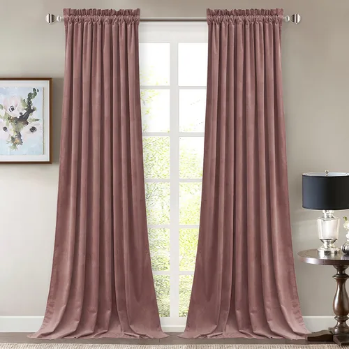 Vista 29 de StangH Cortinas de terciopelo rojo de 42 x 84 pulgadas de lujo, con aislamiento térmico, divisores de habitación, decoración navideña del hogar