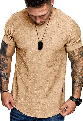 Vista 3 de Camiseta deportiva de algodón para hombre, gimnasio y entrenamiento.