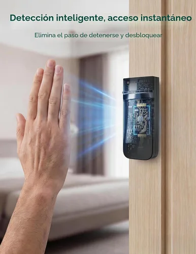 Vista 2 de Babelio - Puerta inteligente para bebé con apertura automática/cierre, montada a presión, sin taladro, para puertas/parte superior de escaleras.