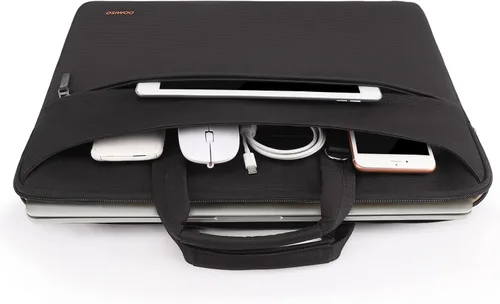 Vista 5 de DOMISO Bolsa mensajero de hombro tote para laptop de 14 pulgadas para mujeres y hombres, bolsa de computadora para viajes de negocios y trabajo