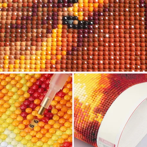 Vista 5 de SENQAO Kits de pintura de diamantes de calavera para adultos, amantes del cráneo de Halloween, bricolaje 5D pinturas de diamantes por números