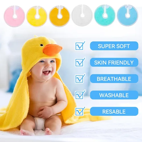 Vista 6 de Paquete de 36 tapas de botón para tubo G, suministros de tubo de alimentación, accesorios de tubo G, almohadillas de enfermería reutilizables