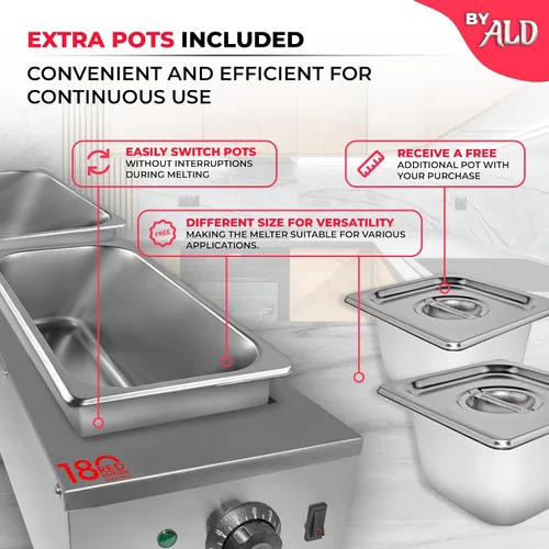 Vista 2 de ALDKitchen - Olla para derretir chocolate, calentador eléctrico de alimentos, derretidor profesional de dulces, 110 V