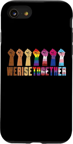 Vista 18 de We Rise Together Black LGBT Raised Fist Pride Equality Gift Case for iPhone 17
