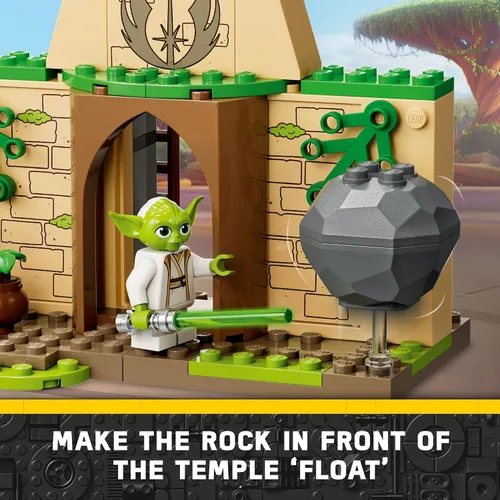 Vista 4 de LEGO Star Wars Aventuras del joven Jedi, templo Tenoo Jedi 75358 Juguete de construcción con figuras de Kai Brightstar y Yoda, juego de iniciación