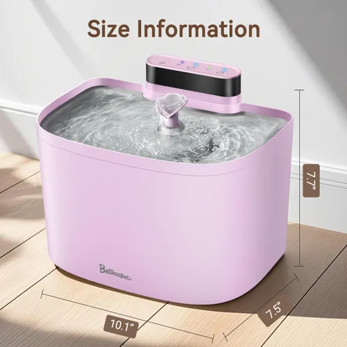 Vista 9 de Fuente de agua para gatos, fuente inalámbrica para gatos de 122 oz/3.6 L, fuente de agua inalámbrica para gatos en interiores, fuente de agua