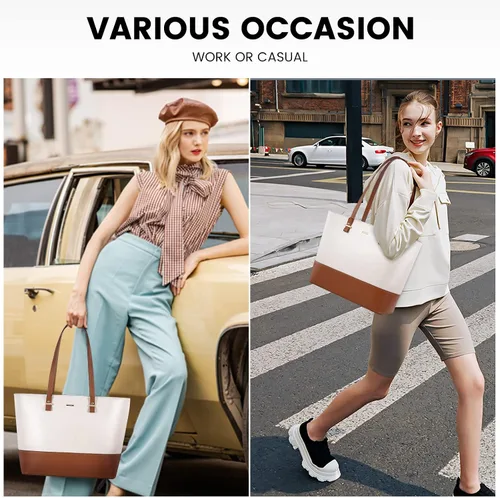 Vista 4 de LOVEVOOK Bolso de mano para mujer, bolso de hombro con asa superior, con bolsillo externo