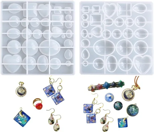 Vista 9 de Molde de silicona con piedras preciosas facetadas, 2 unidades para hacer joyas Molde de fundición de joyería de gemas,moldes de fundición