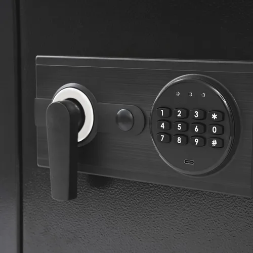 Vista 5 de Caja fuerte montada en la pared de 25.5 pulgadas de alto x 3.9 pulgadas de ancho x 14.5 pulgadas de largo, caja fuerte electrónica para seguridad