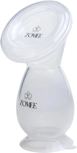 Vista 6 de Zomee Extractor de leche manual de silicona - Botella de recolección de leche manos libres para madres lactantes - Sin BPA, a prueba de fugas