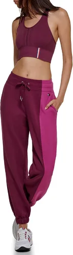 Vista 2 de Tommy Hilfiger Pantalones deportivos para mujer Joggers con cordones ajustables