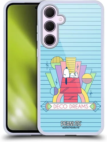 Vista 218 de Head Case Designs Snoopy Deco Dreams - Funda de gel con licencia oficial de Peanuts Blue Pattern [protección de grado militar] compatible con Google