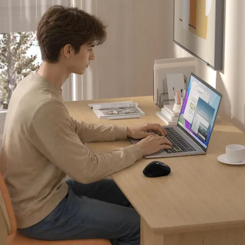Vista 7 de INFINMIND Ratón inalámbrico Bluetooth con desplazamiento lateral y multidispositivo, ratones de computadora ergonómicos con desplazamiento