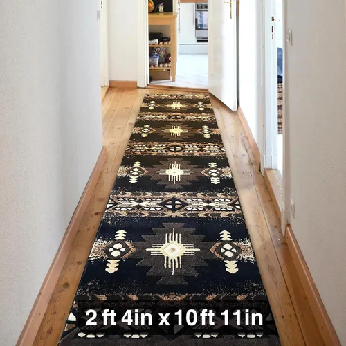 Vista 70 de YHSF South West - alfombra estilo nativo americano del suroeste C318 - fácil de limpiar, gruesa, suave, duradera, alfombra inspirada en tribus