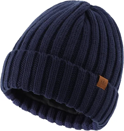 Vista 18 de Home Prefer Gorro de invierno para hombre, con forro polar de lana, gorro de punto cálido Verde militar