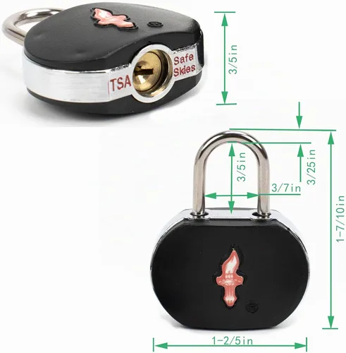 Vista 2 de Safe Skies - Paquete de 4 llaves de equipaje TSA de 4 colores TS003F4