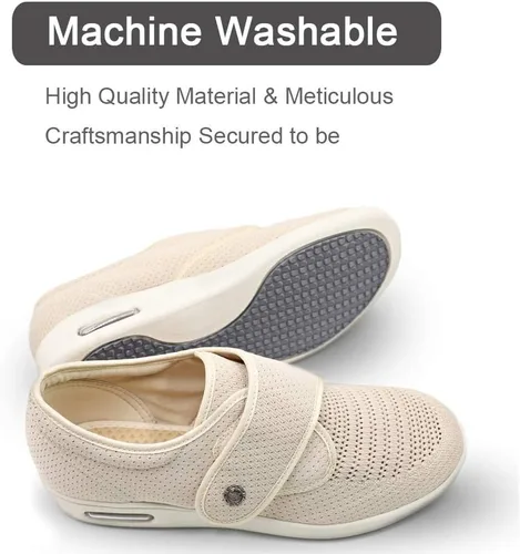 Vista 5 de Women's Diabetic Elderly Shoes Mesh Breathable Walking Sneakers Lightweight Adjustable Easy On and Off Strap Summer Slippers for Swollen Feet