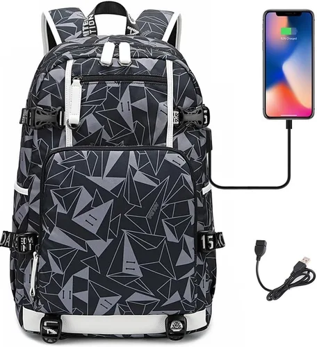 Vista 7 de ISaikoy Game Plants vs. Zombies - Mochila de hombro para libros, mochila escolar, color gris, Gris 15, Mochilas Daypack