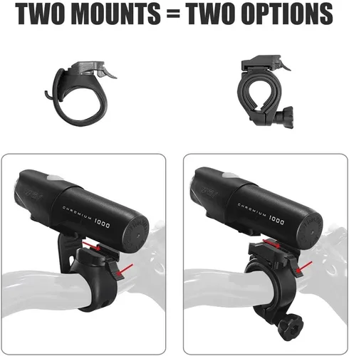 Vista 2 de Luces de Bicicleta BV, Super Brillantes con 5 Faros LED Delanteros y 3 Traseros, Luces de Bicicleta para Montar de Noche con Liberación Rápida, Set